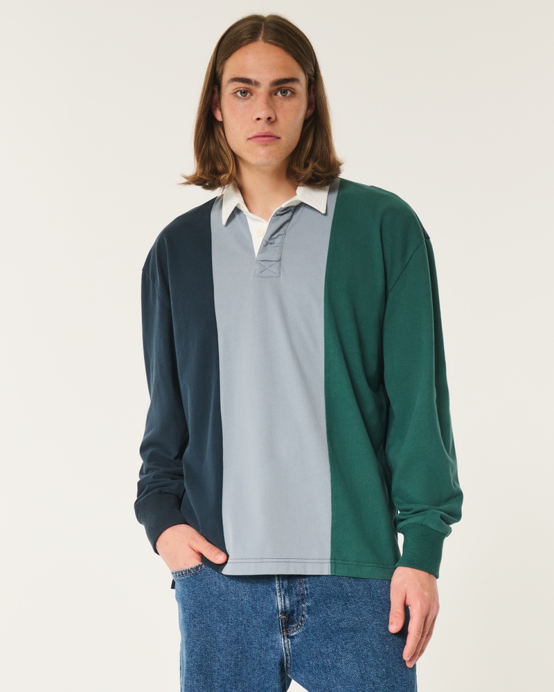 Oversized Heavyweight Long-Sleeve Rugby Polo