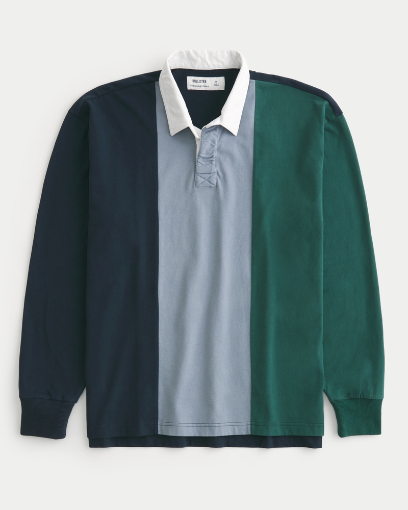 Oversized Heavyweight Long-Sleeve Rugby Polo