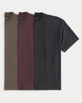 Men s Boxy Heavyweight Crew T Shirt 3 Pack Men s Tops HollisterCo