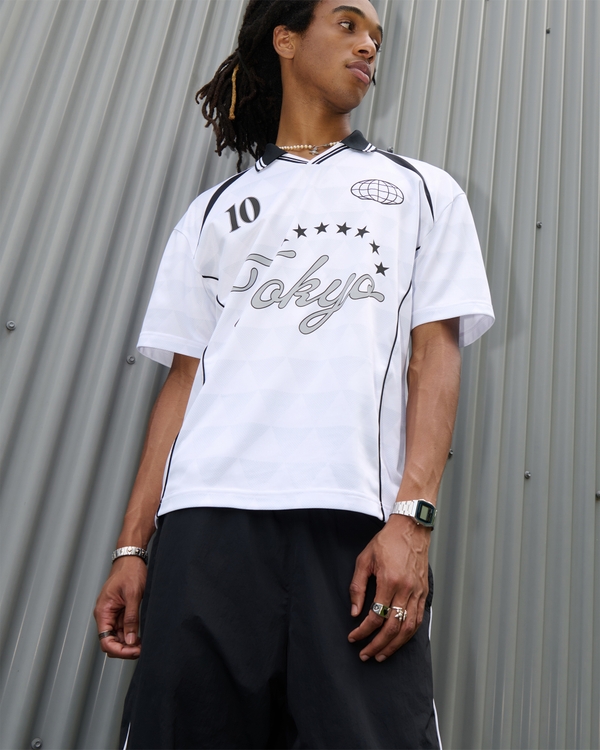 Tokyo Graphic Soccer Jersey, White Pattern