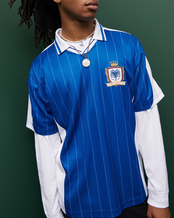 Striped Soccer Jersey, Blue Stripe