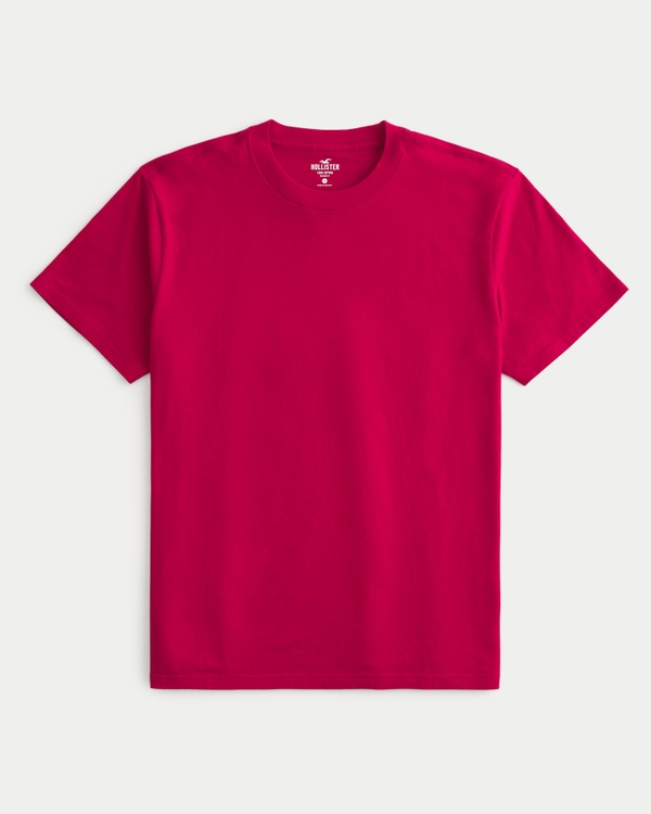 Relaxed Cotton Crew T-Shirt, Red