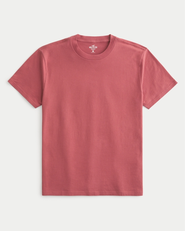 Camiseta de manga larga con cuello redondo abierto color Roja para Hombre