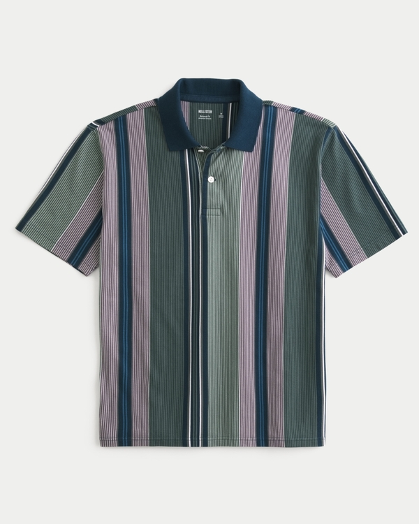 Relaxed Polo, Slate Stripe