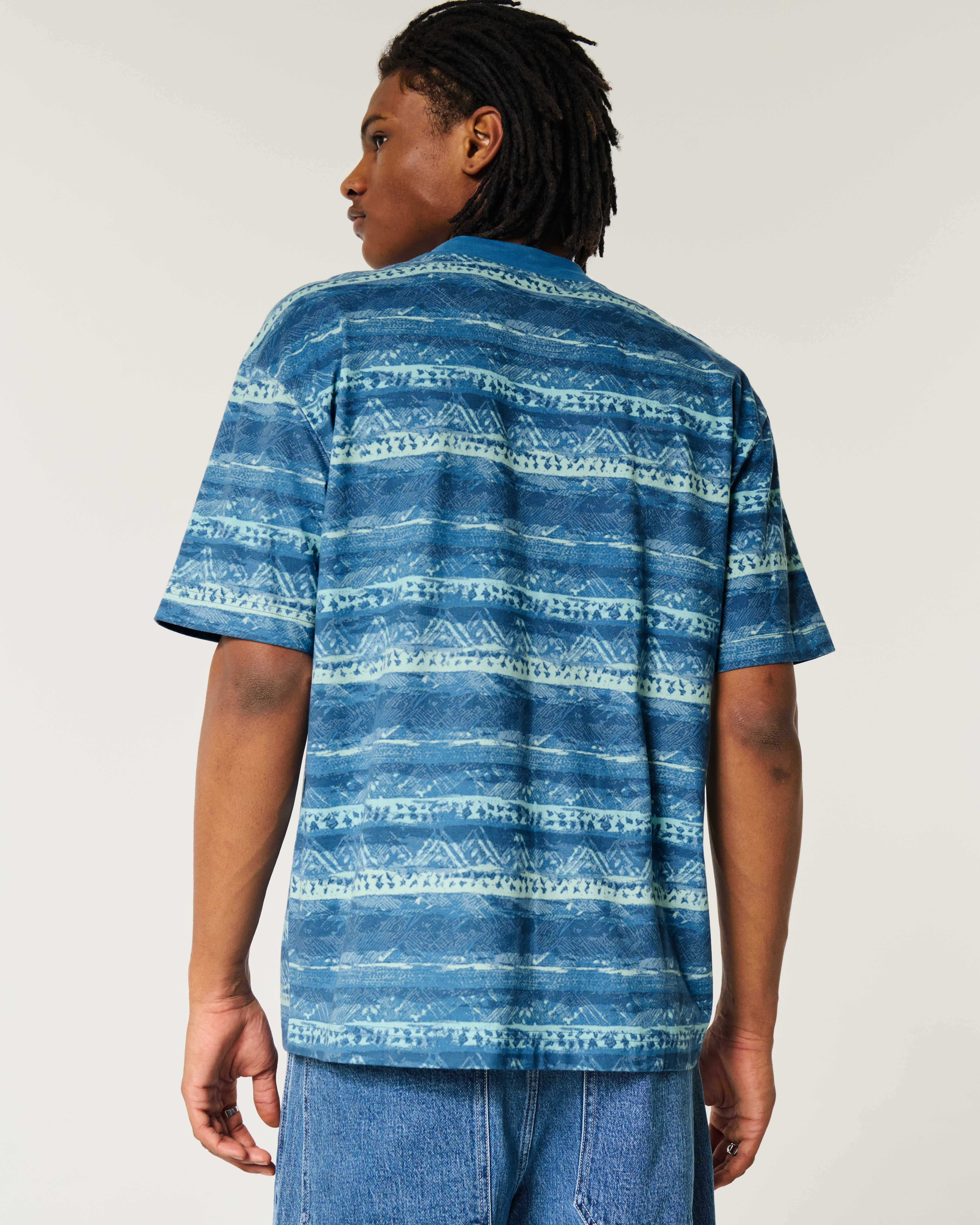 Boxy Heavyweight Pattern Crew T-Shirt