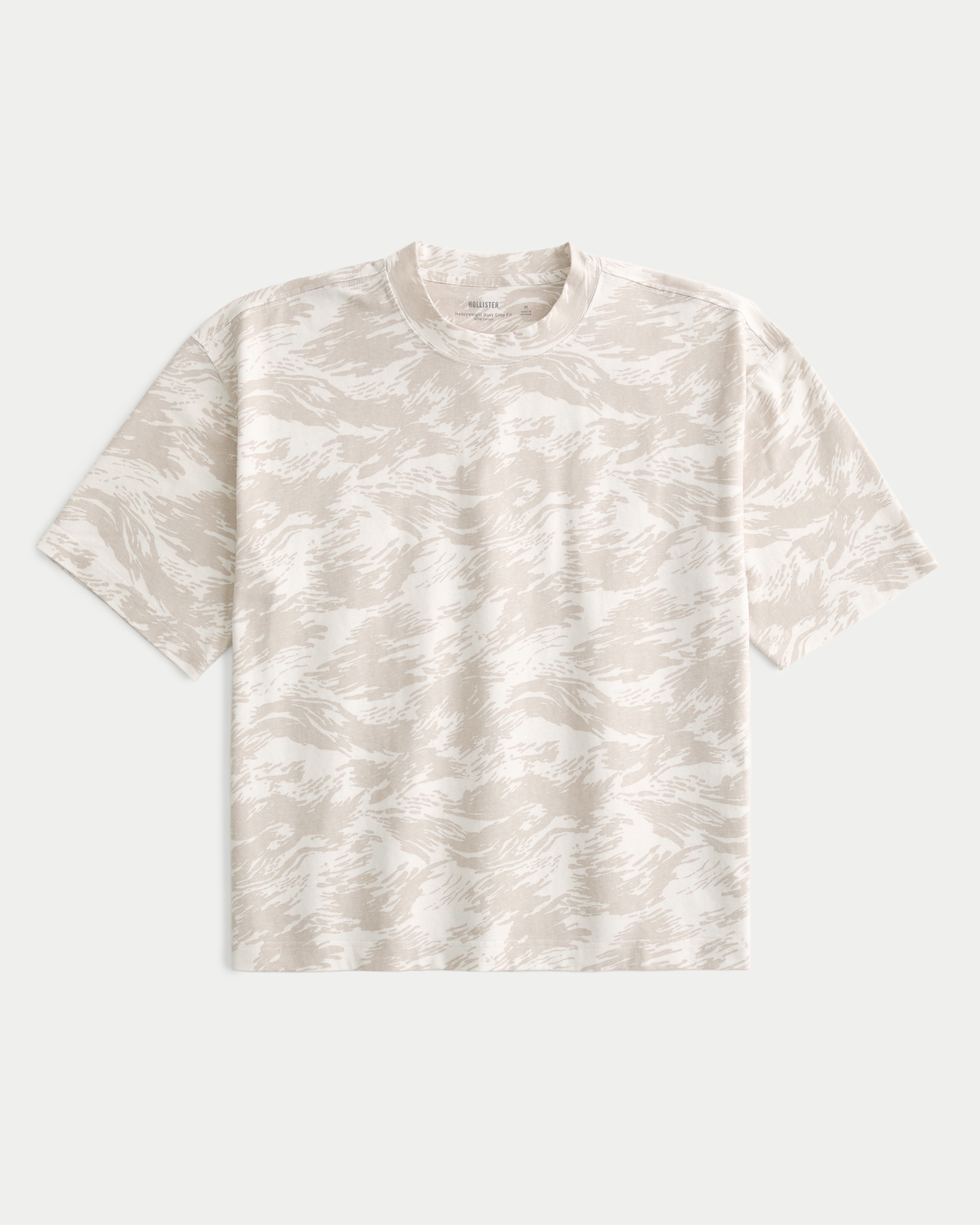 Boxy Heavyweight Camo Crop Crew T-Shirt