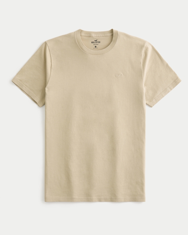 Cotton Icon Crew T-Shirt, Light Tan