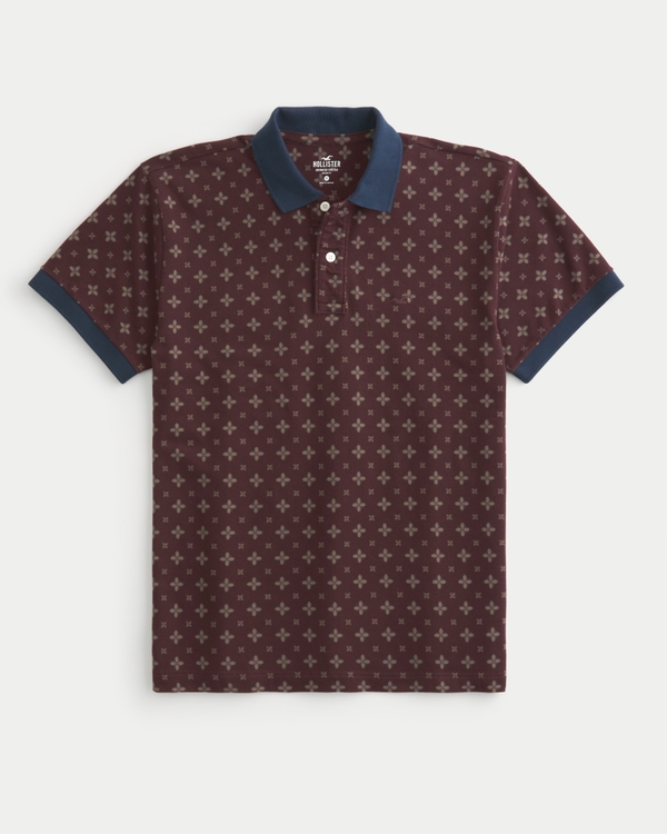 Relaxed Icon Polo, Maroon Pattern