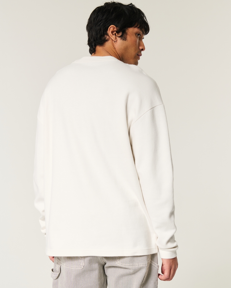 Boxy Long-Sleeve Striped Crew T-Shirt