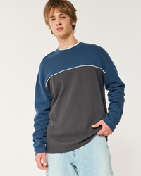 Boxy Long-Sleeve Striped Crew T-Shirt