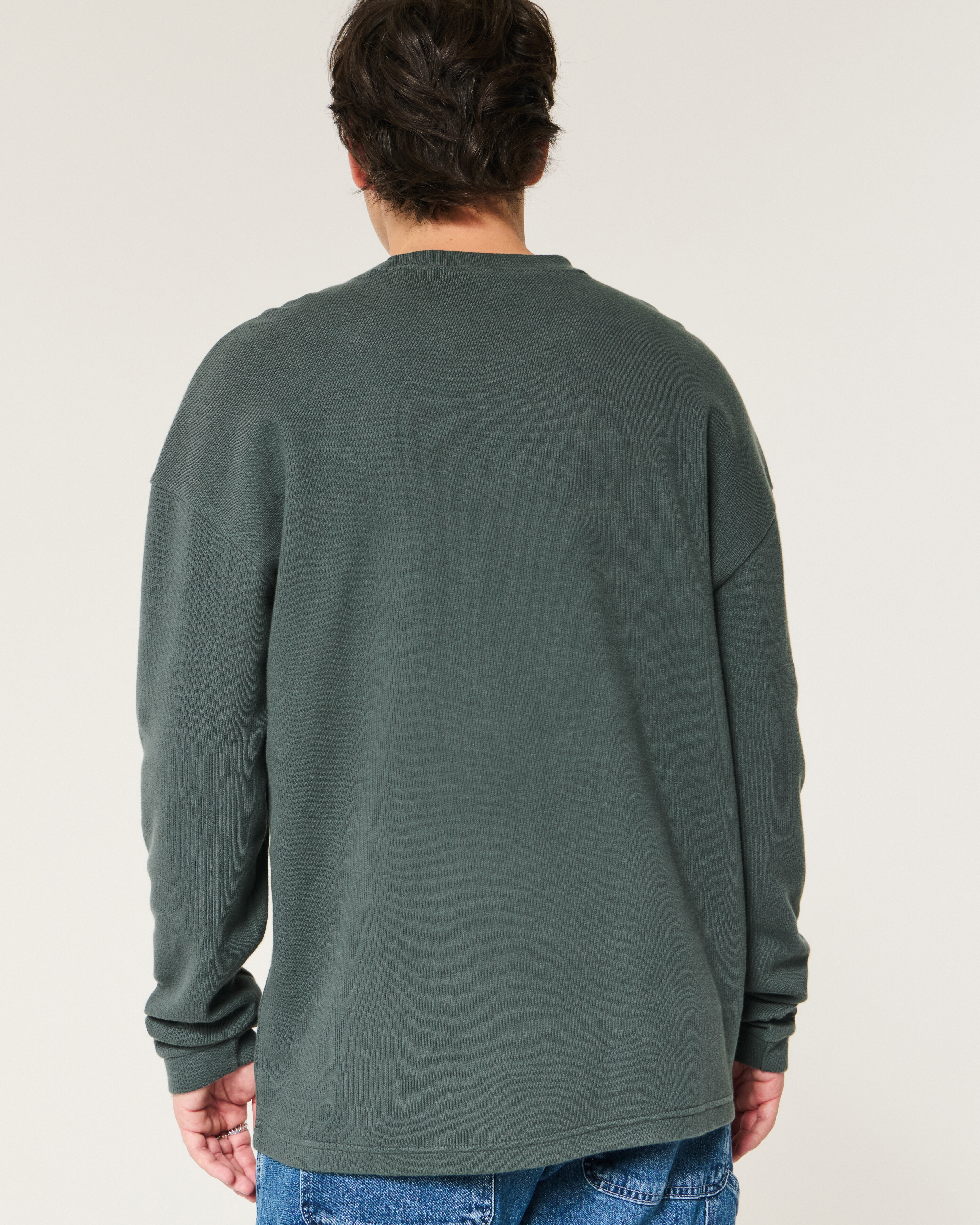 Men's Boxy Long-Sleeve Striped Crew T-Shirt | Men's Sale