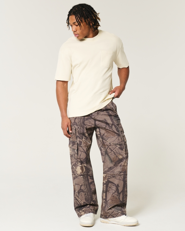 Boxy Heavyweight Pocket Crew T-Shirt, Cream view 2
