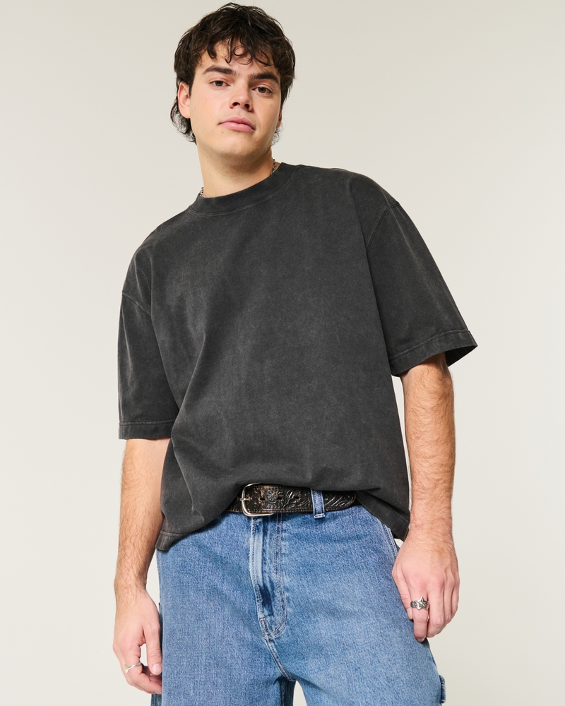 Washed Baggy Crop Crew T-Shirt