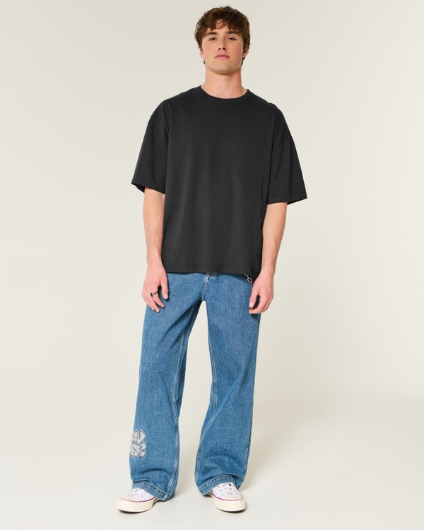 Baggy Crew T-Shirt, Faded Black view 2