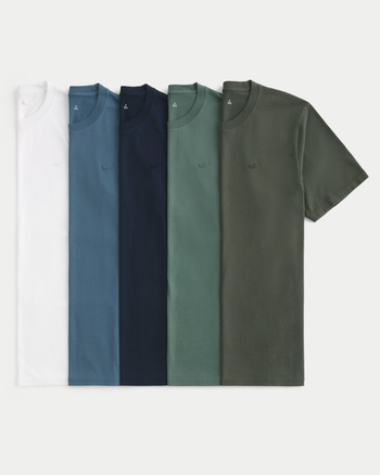 Men's Icon Crew T-Shirt 5-Pack | Men's Tops | HollisterCo.com