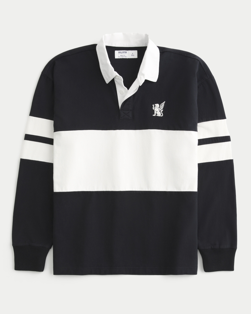 Men s Boxy Heavyweight Rugby Polo Men s New Arrivals HollisterCo