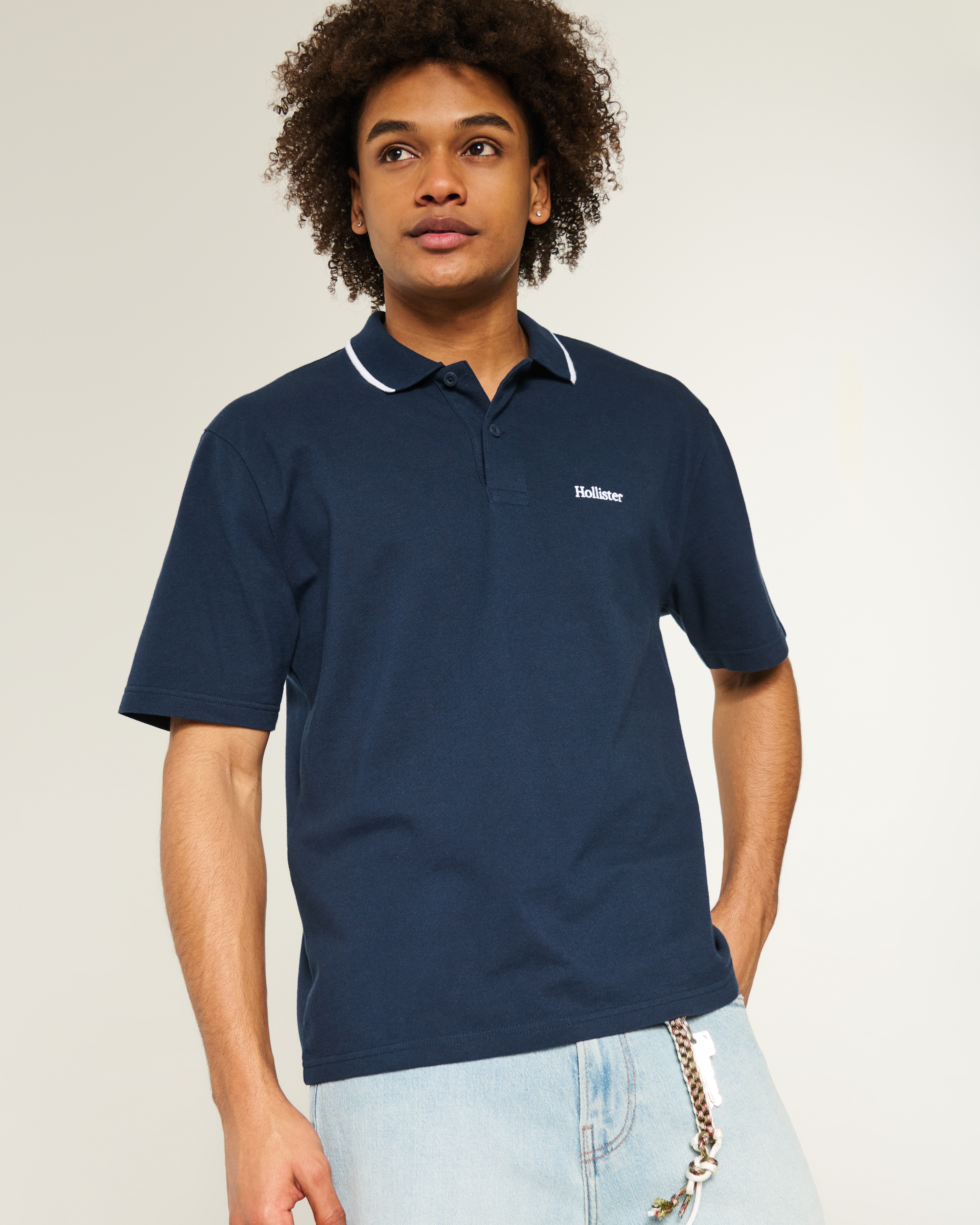 Men's Relaxed Logo Polo | Men's Tops | HollisterCo.com