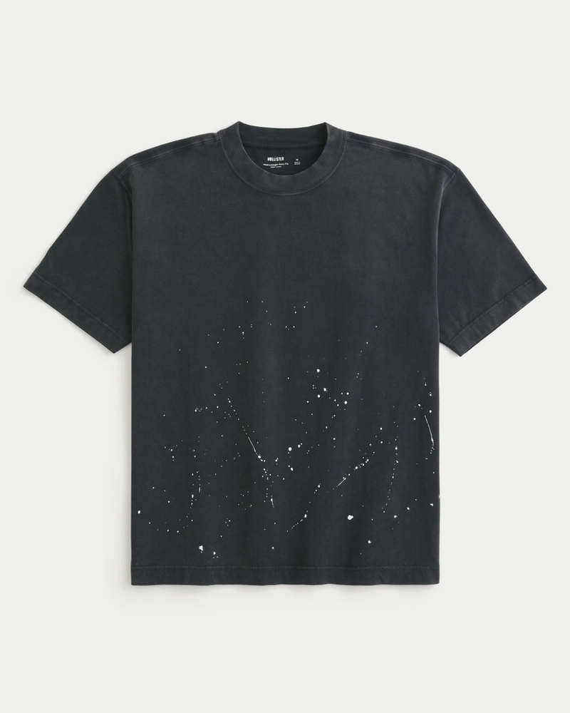 Boxy Heavyweight Paint Splatter Crew T-Shirt