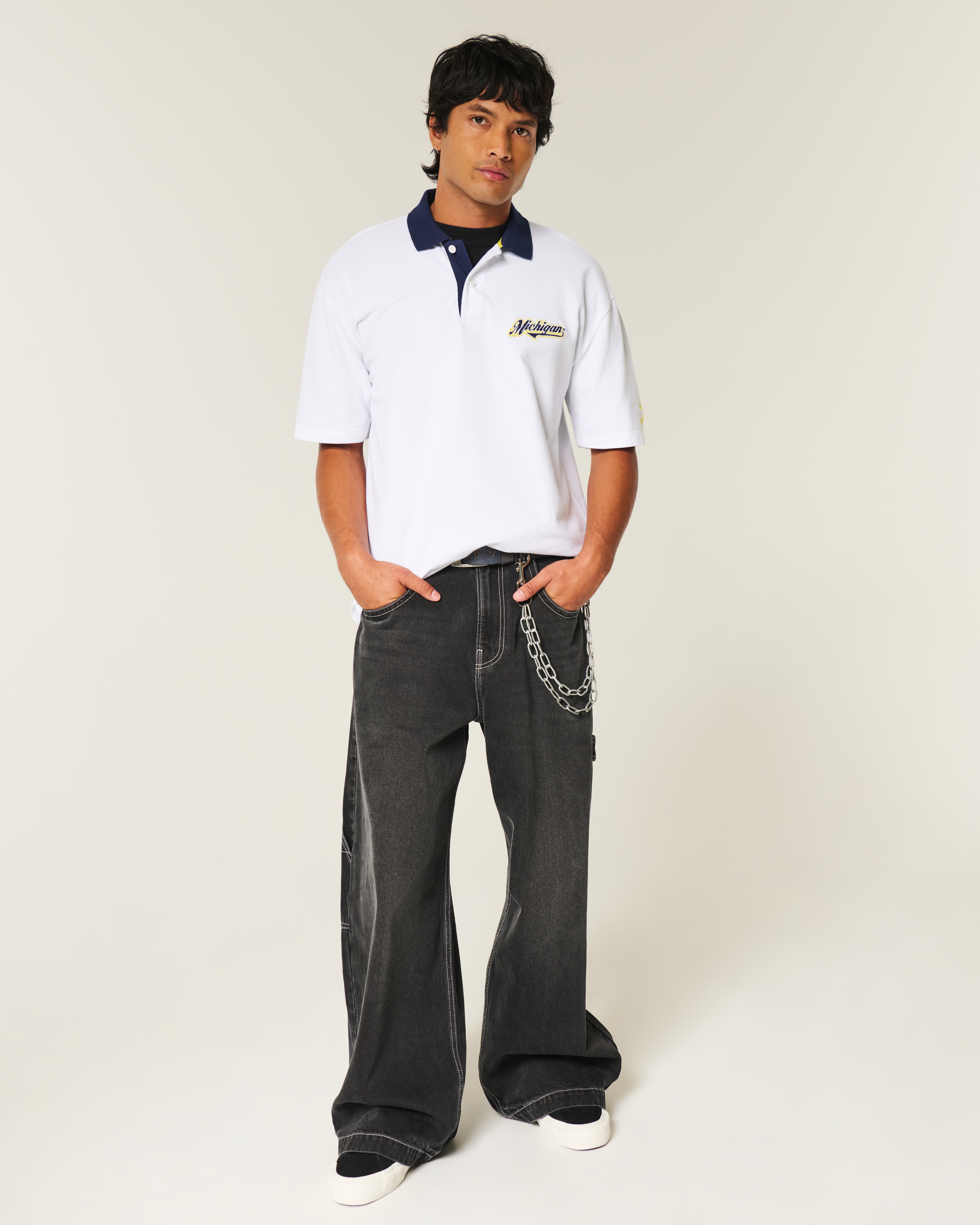 Boxy University of Michigan Wolverines Graphic Polo