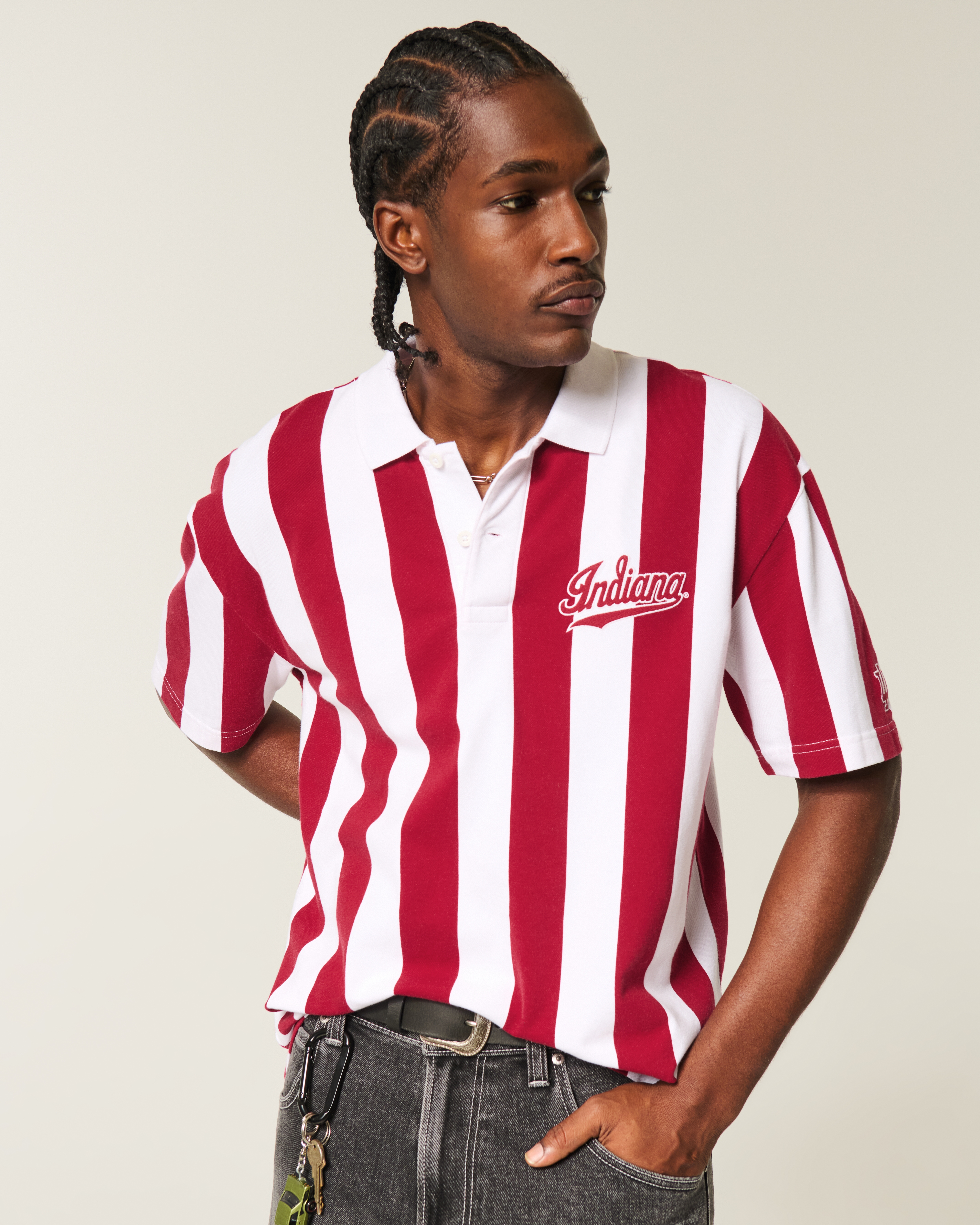 Boxy Indiana University Hoosiers Graphic Polo
