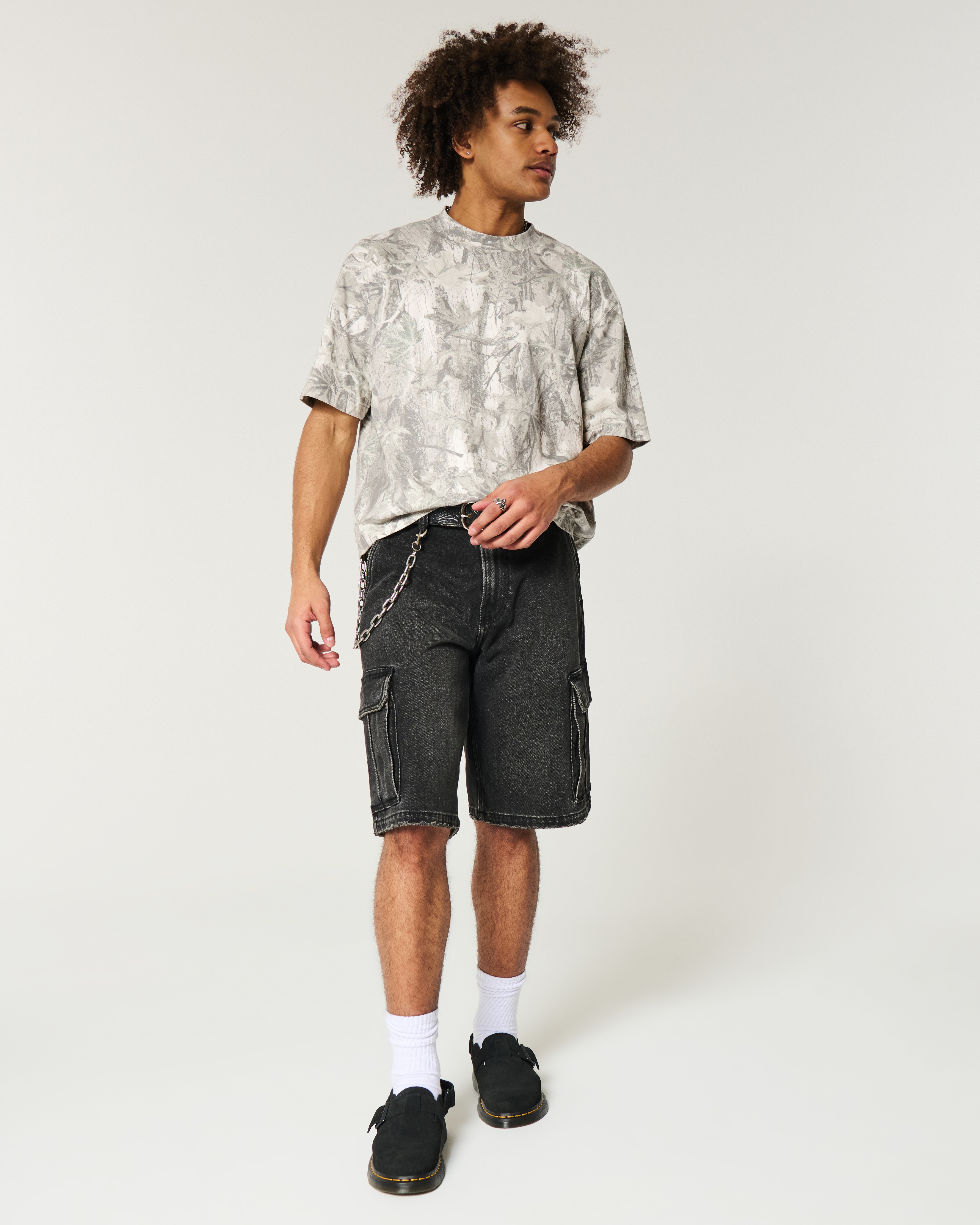 Boxy Heavyweight Crop Camo Crew T-Shirt