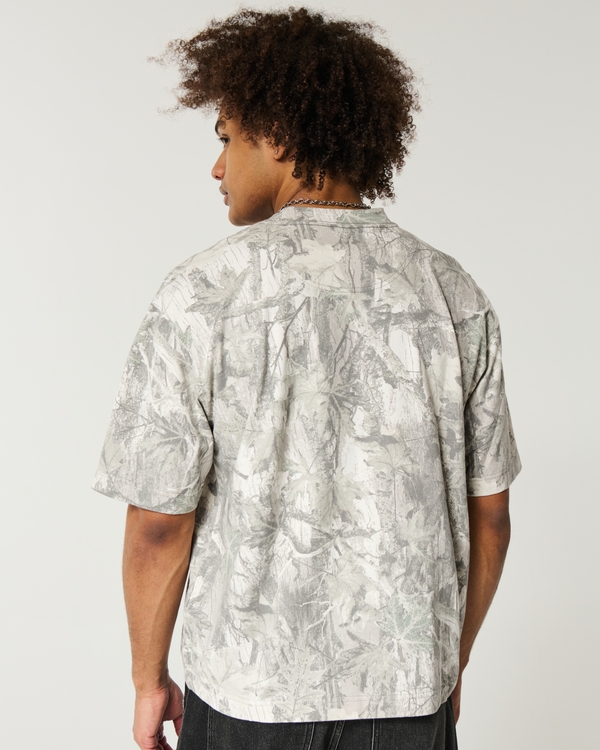 Boxy Heavyweight Crop Camo Crew T-Shirt