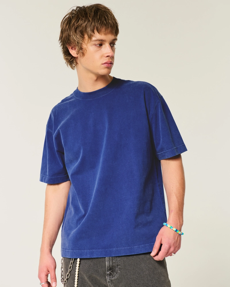 Boxy Heavyweight Crop Washed Crew T-Shirt