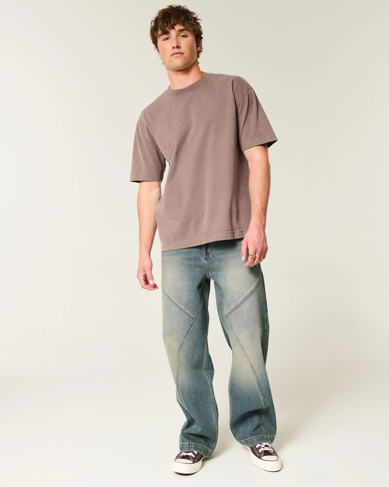 Boxy Heavyweight Washed Crew T-Shirt