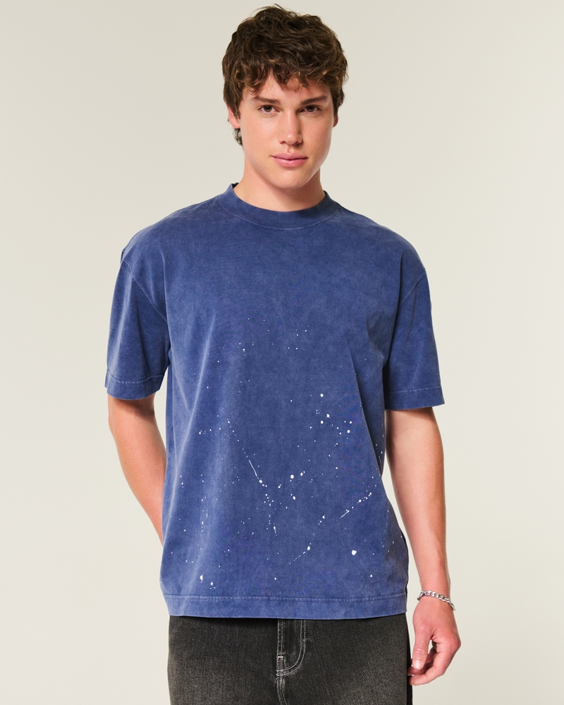 Boxy Heavyweight Paint Splatter Crew T-Shirt