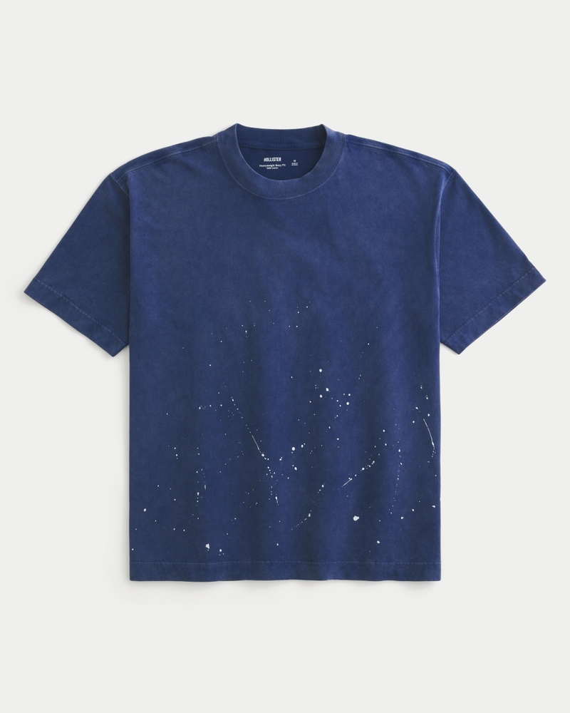 Boxy Heavyweight Paint Splatter Crew T-Shirt