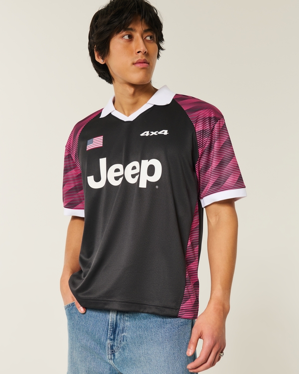 Boxy Jeep Graphic Soccer Jersey, Black view 1