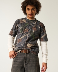 Boxy Heavyweight Camo Crew T-Shirt