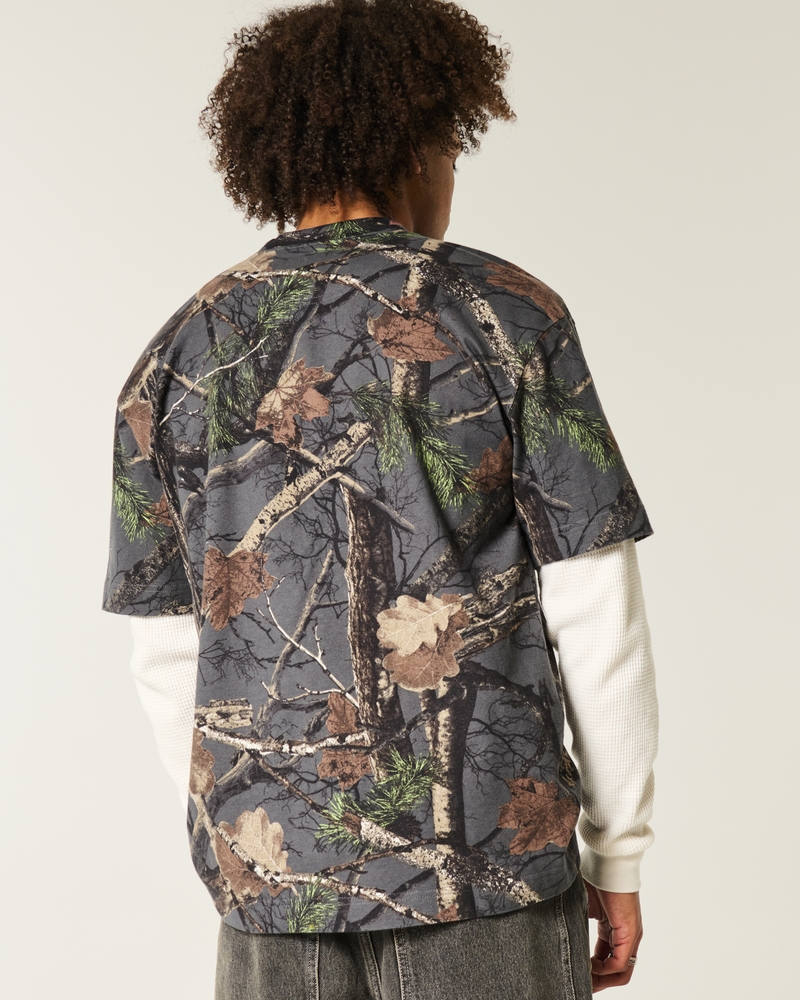 Boxy Heavyweight Camo Crew T-Shirt