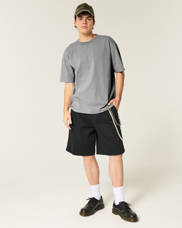 Boxy Washed Heavyweight Crew T-Shirt, Washed Gray view 2