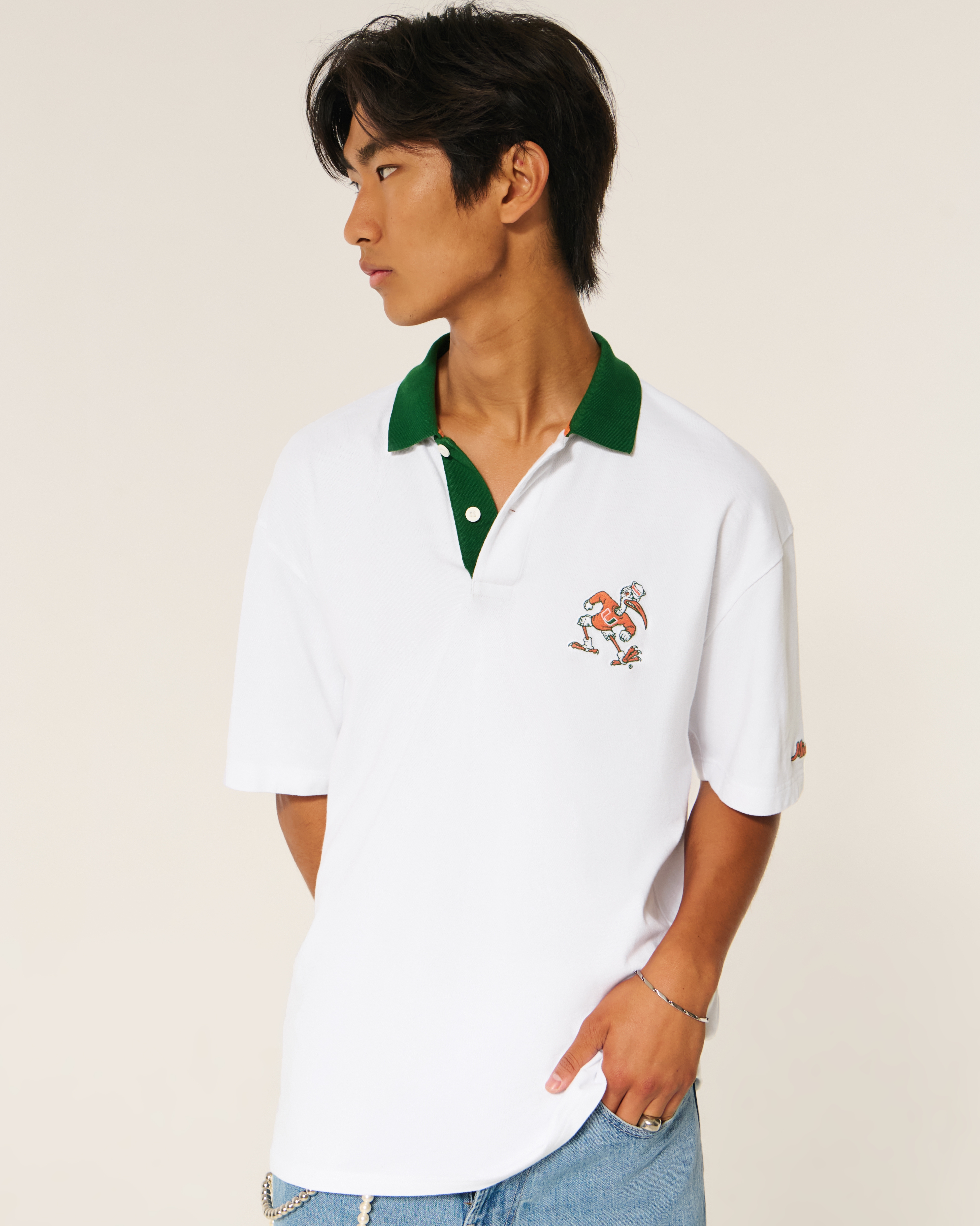 Boxy University of Miami Hurricanes Graphic Polo