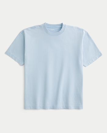 Men's Boxy Heavyweight Washed Crew T-Shirt | Men's Tops | HollisterCo.com