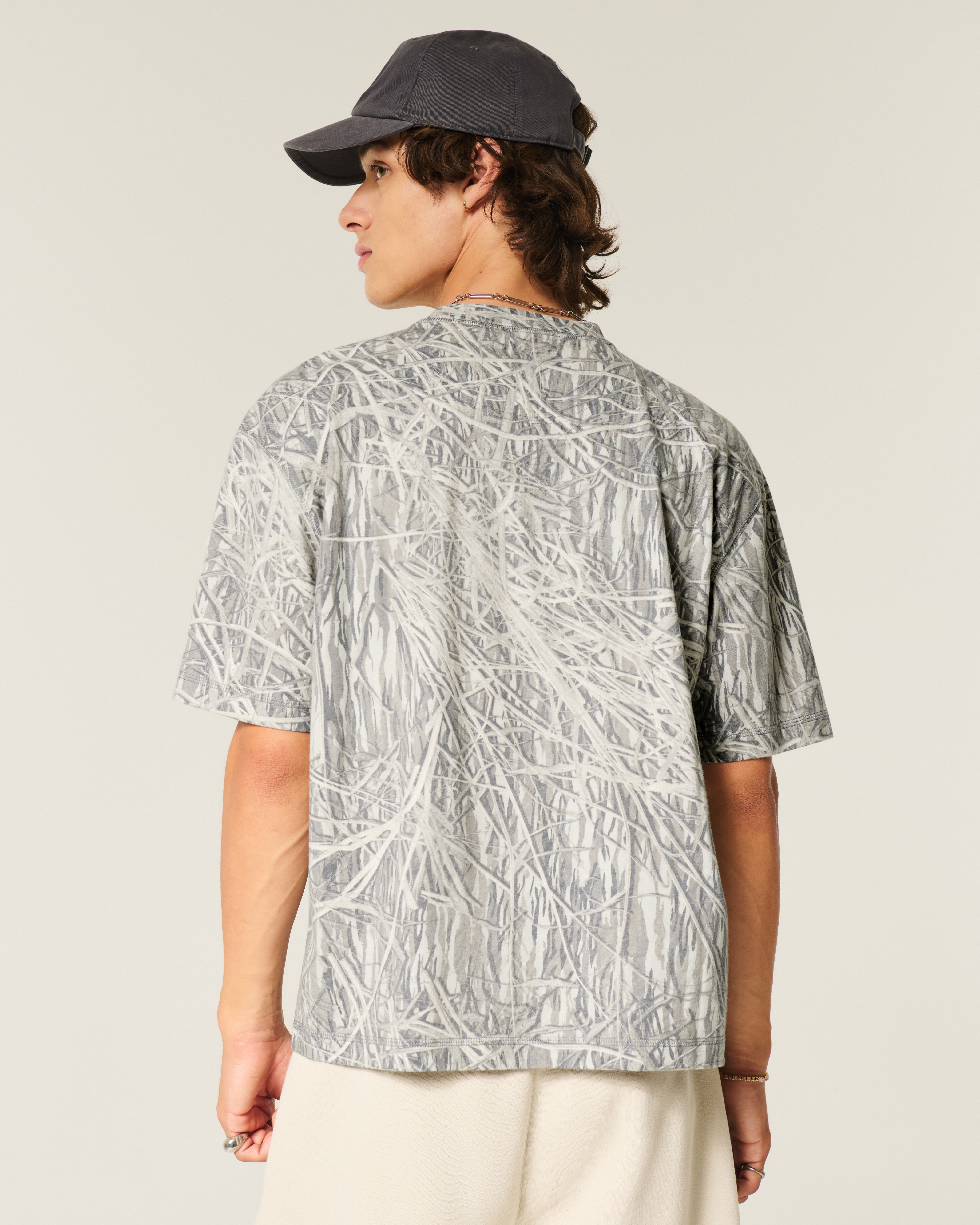 Boxy Crop Heavyweight Camo Crew T-Shirt