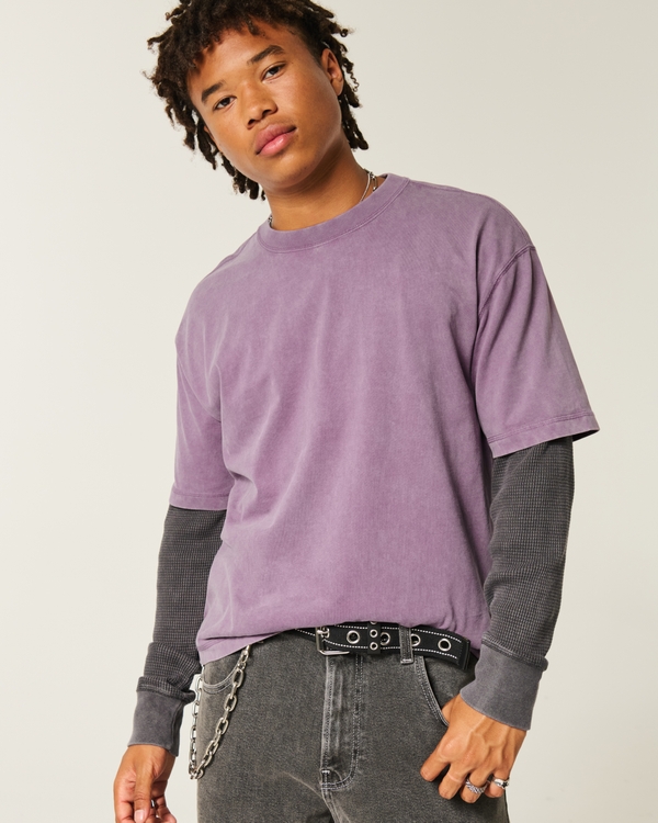 Boxy Crop Heavyweight Washed Crew T-Shirt