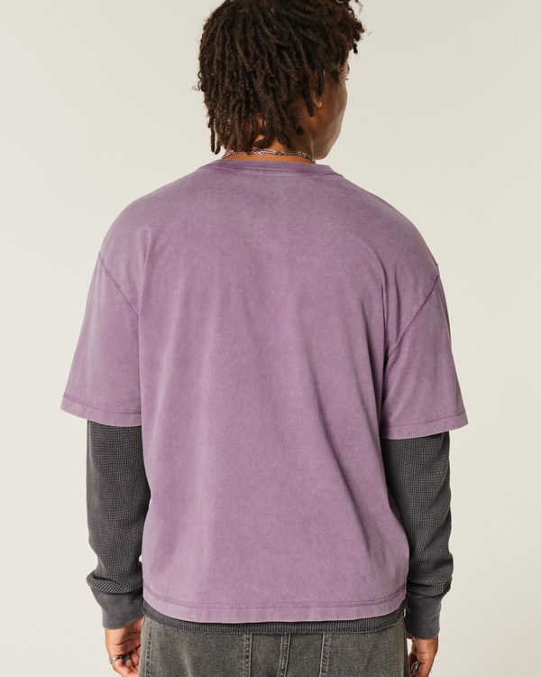 Boxy Crop Heavyweight Washed Crew T-Shirt