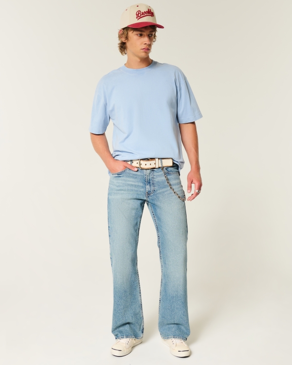 Boxy Washed Heavyweight Crew T-Shirt, Washed Light Blue view 2