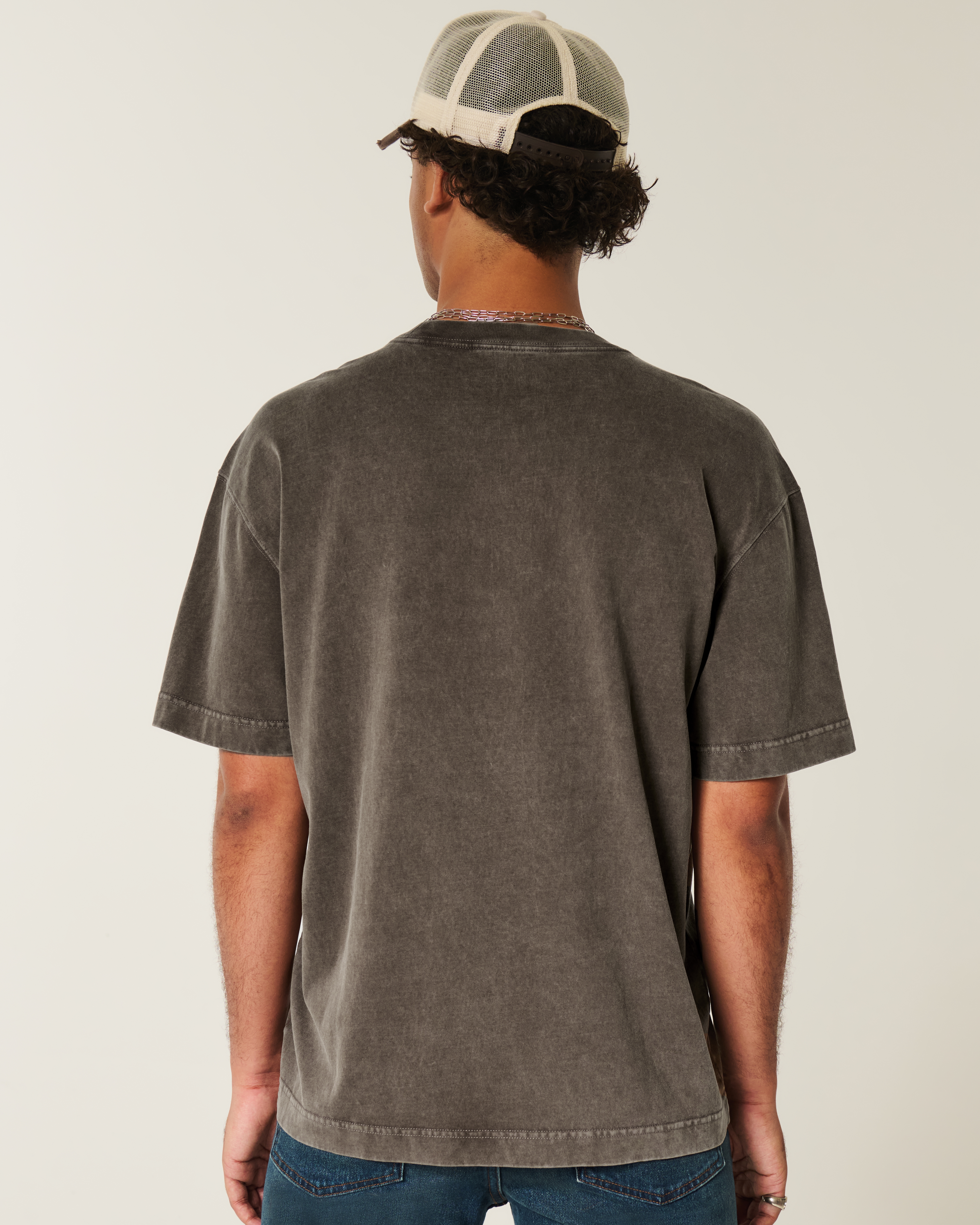 Boxy Heavyweight Washed Cotton Crew T-Shirt