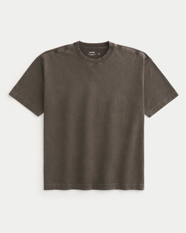 Boxy Heavyweight Washed Cotton Crew T-Shirt