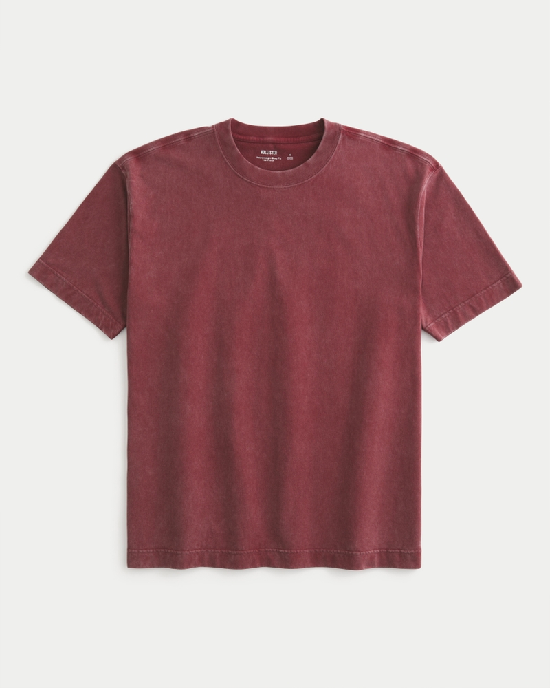Boxy Heavyweight Washed Cotton Crew T-Shirt