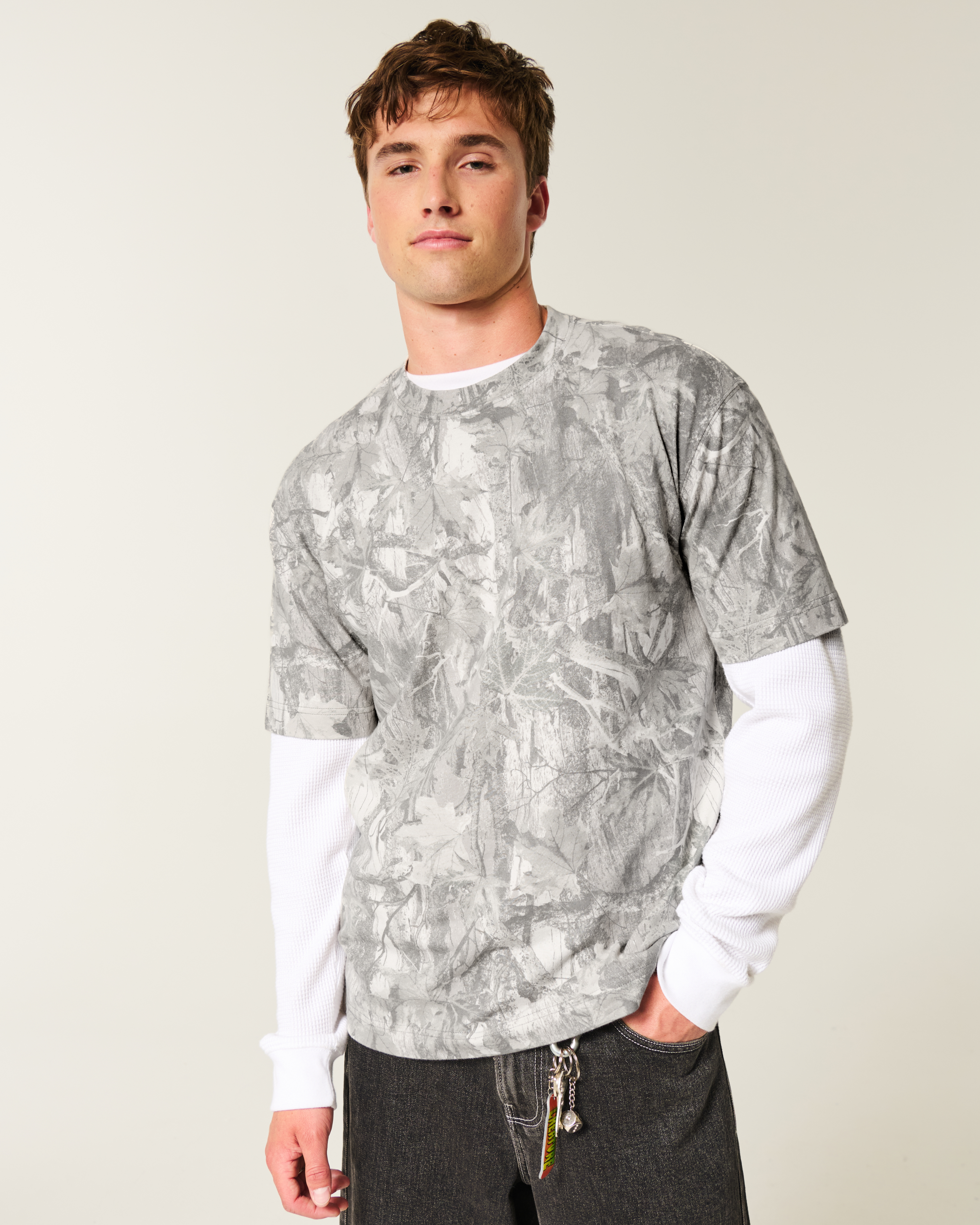 Boxy Heavyweight Camo Crew T-Shirt