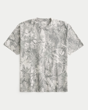 Men's Boxy Heavyweight Camo Crew T-Shirt | Men's Tops | HollisterCo.com