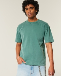 Boxy Heavyweight Washed Cotton Crew T-Shirt