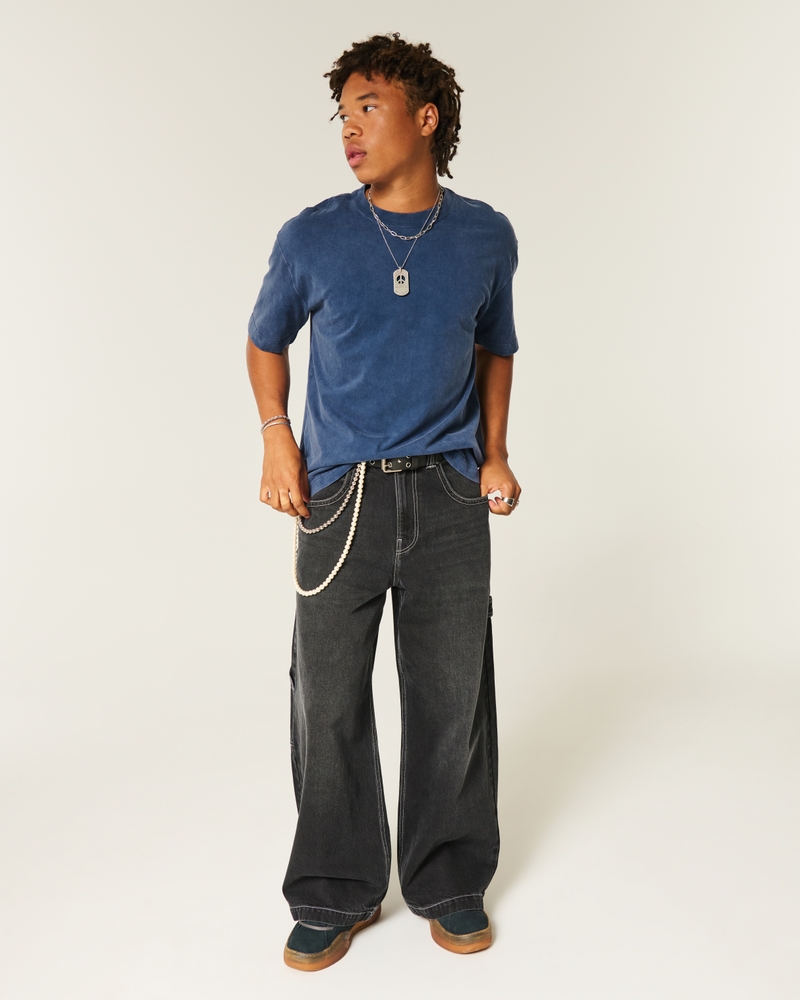 Boxy Heavyweight Washed Cotton Crew T-Shirt