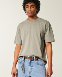 Boxy Heavyweight Washed Cotton Crew T-Shirt