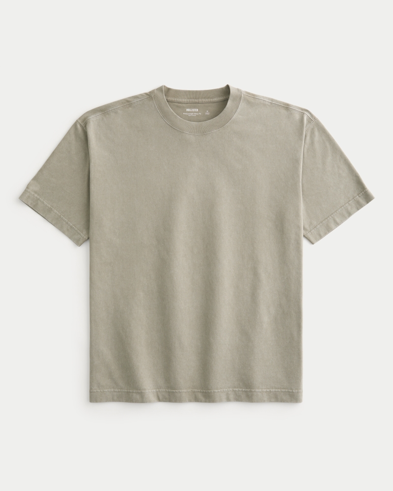 Boxy Heavyweight Washed Cotton Crew T-Shirt