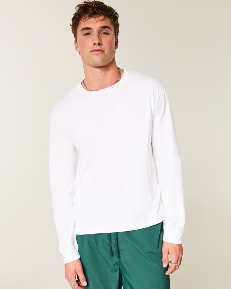 Relaxed Long-Sleeve Cotton Crew T-Shirt
